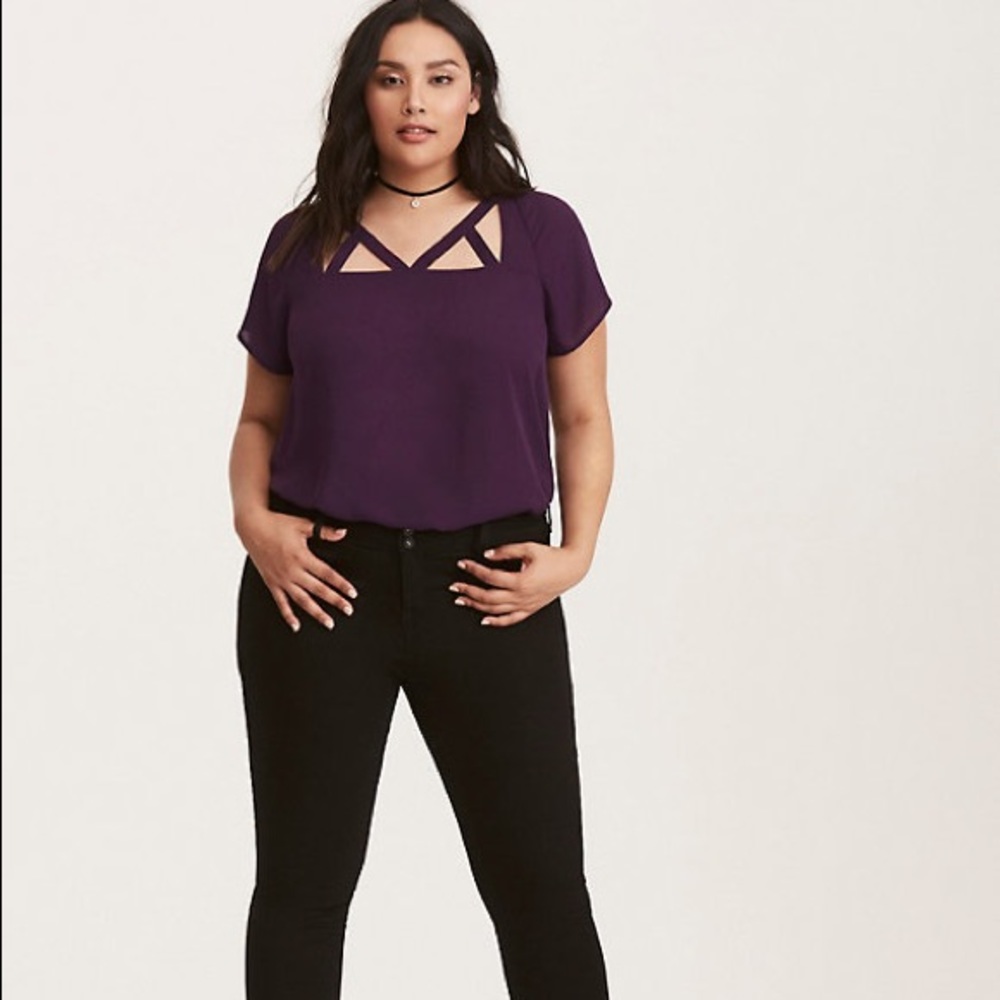 Georgette Cagefront Top